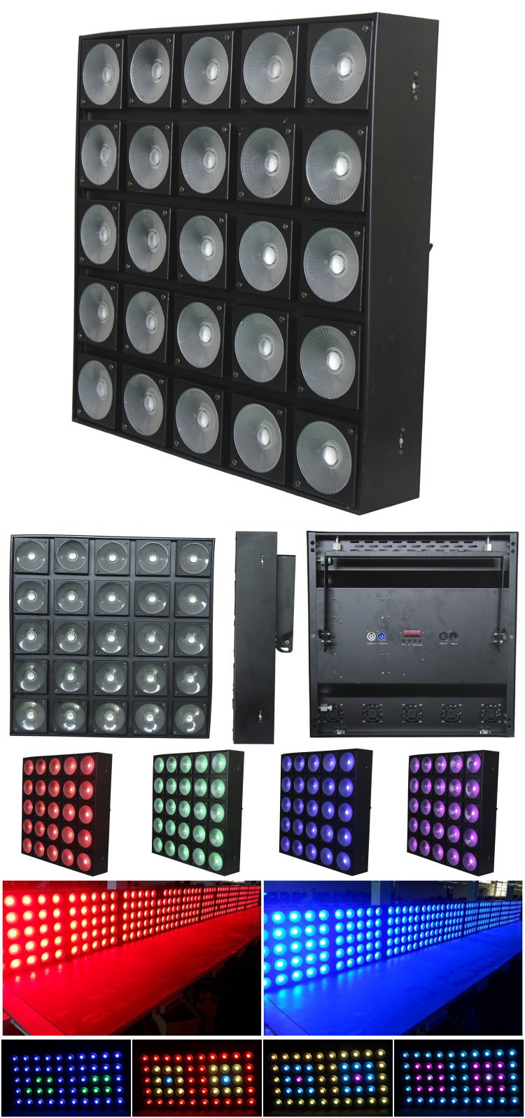 25 Pixels 30W COB RGB LED Matrix Light 3in1 LEDs For Stage Lighting Ra > 80