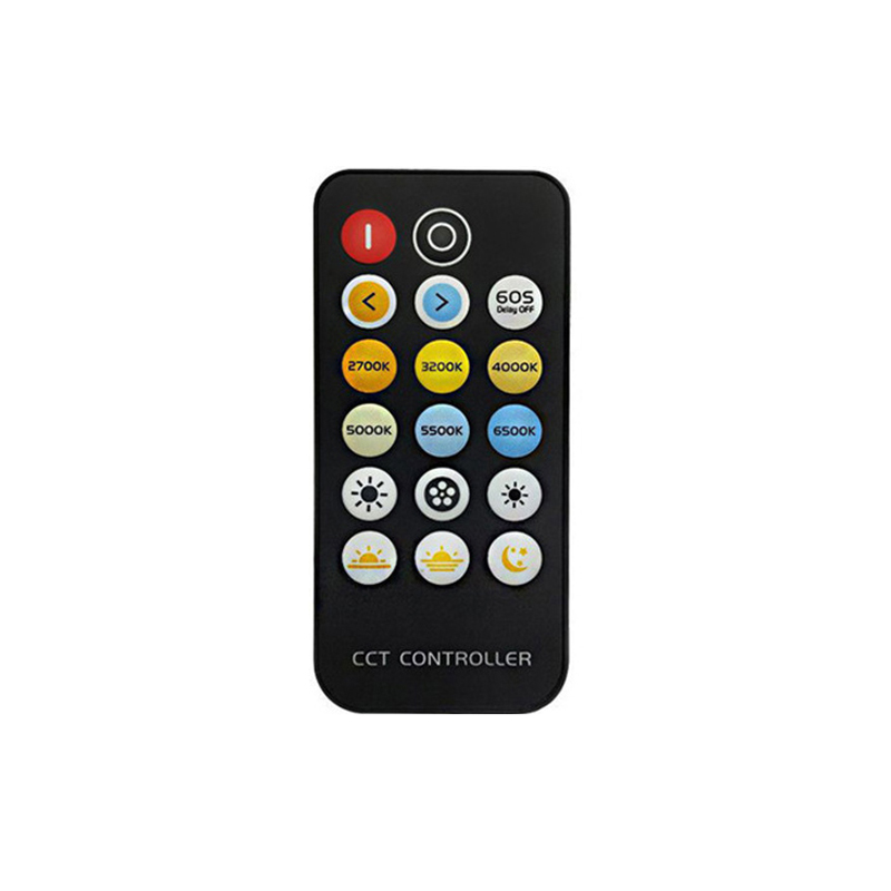 DC Dual Color Temperature LED Controller Dimmer With 17 Key Wireless RF Remote Control