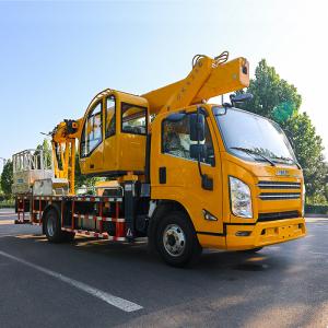 Wholesale GKS28 hydraulic telescopic boom elevating high altitude working height aerial work platform truck for sale from china suppliers