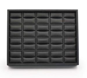 Wholesale Black Leatherette Stackable Jewelry Trays , 20 Rings Jewelry Trays For Dresser Drawers from china suppliers