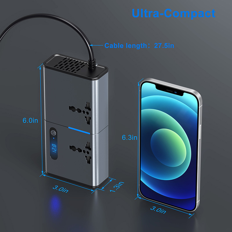 200W Car Power Inverter Dc 12V 24V To 110V 220V Ac Car Char Power Inverter With Usb Charger Power Inverter Ac Car Charger