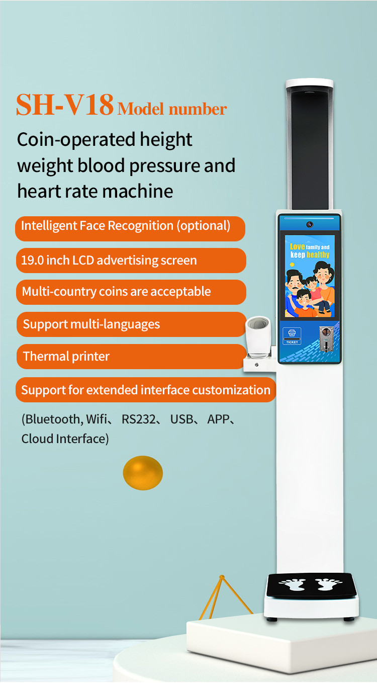 10.1 Inch Lcd Touch Screen Height Weight Blood Pressure Machine