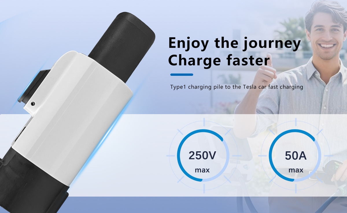 Tesla Interface Standard TYPE1 7KW 220V AC Portable EV Charger Adapter for NACS Car Charging Pile 50A Output Condition