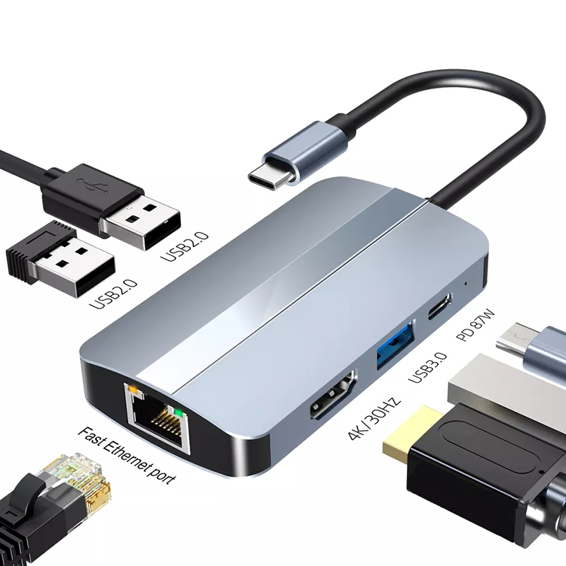 12-In-1 USB C Adapter OEM Multiport Hub with 4K HDMI USB 3.0 RJ45 Lan Ethernet