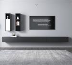 Living Room TV Shelves Wall Mounted TV Stand With Haning Cabinets And Display