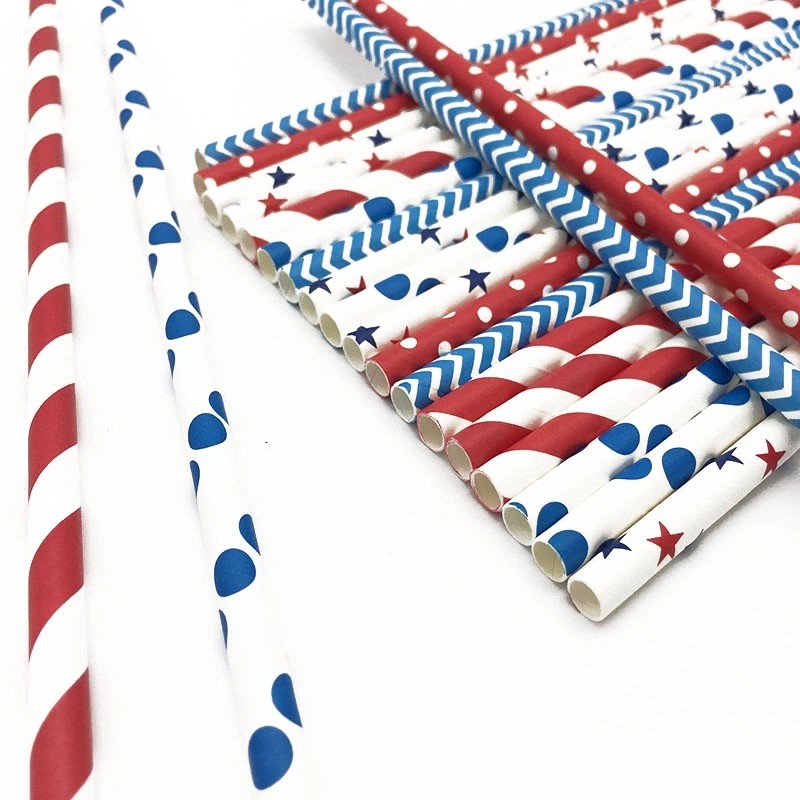 Colorful Spoon Milkshake Paper Drinking Straws 197mm Length