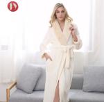 Hot Sale Extra Long Fleece Women Robe Night Gown luxury Fur Collar Bathrobe Plus