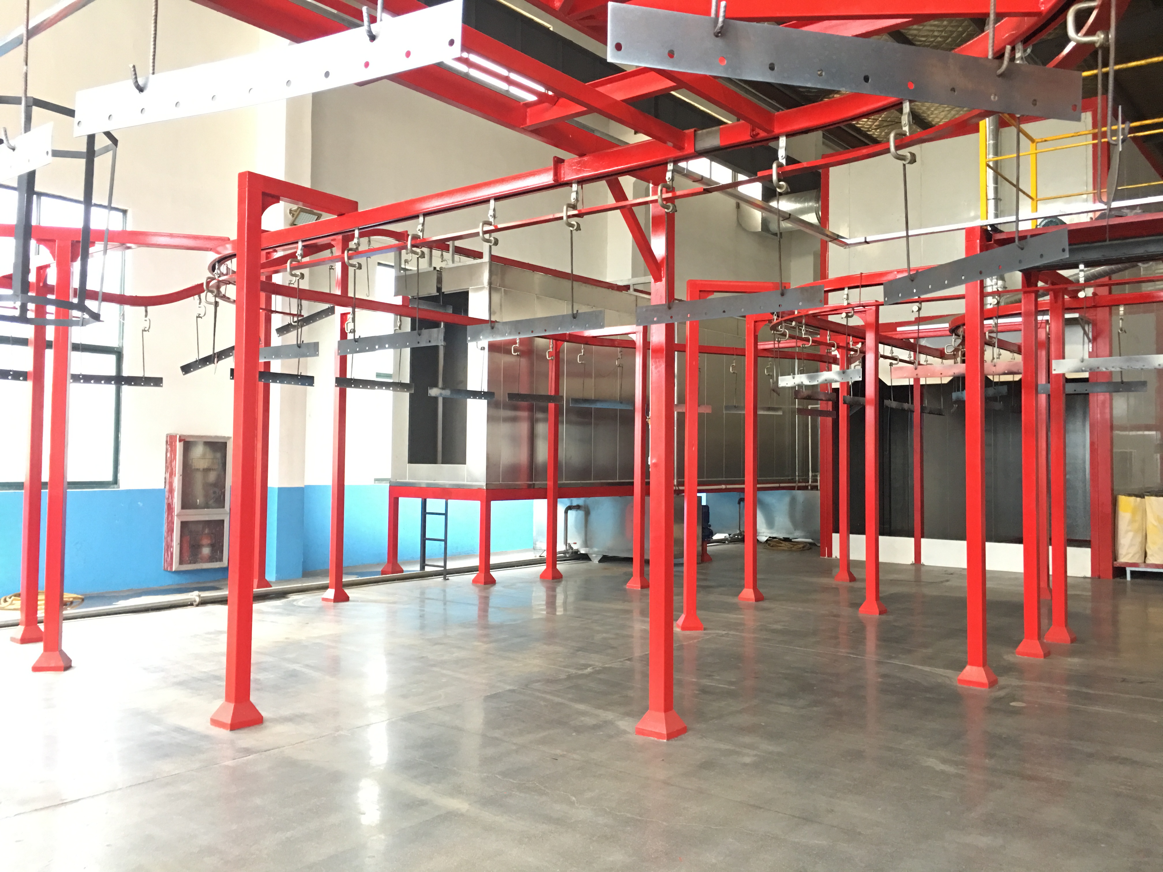 ISO 9001 Electrostatic Automated Powder Coating Line Gas Diesel Heating