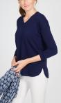 WOMEN'S 60% cotton/20% viscose/15% nylon/5% cashmere KNITTED SWEATER PULLOVER