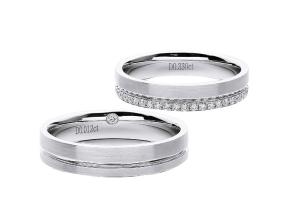 Wholesale Simple Circular Groove Design 12g White Gold Couple Rings from china suppliers