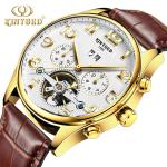 KINYUED New Wrist Sport Watch Waterproof Tourbillon Skeleton Watch Watches Men