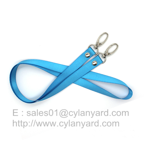 Rivet polyester lanyard with double end clasp clip