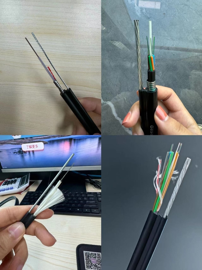 8 12 24 Core GYTC8Y/GYTC8S Strand Fiber Optic Cable Self Supporting Fiber Optic Cable