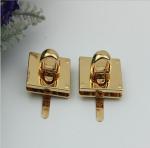 Bag making accessories shiny gold metal handbag twist turn lock