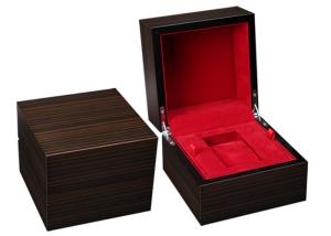 Wholesale Handmade Mens Watch Display Case , Square Red Color Velvet Wooden Watch Case from china suppliers