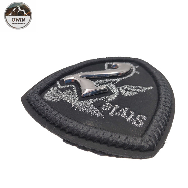 Washable Custom Made Embroidered Patches / Embroidered Number Patches Black Color
