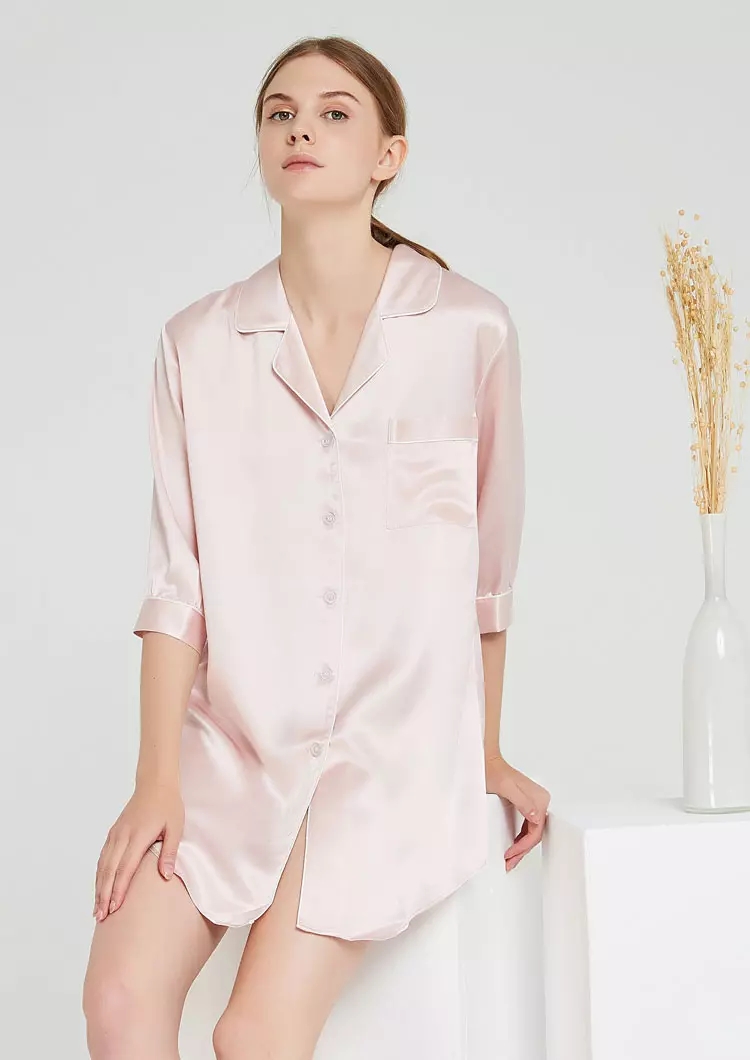 22mm Silk Pajamas Long Sleeve Pure Silk Sleepwear Pajama Set