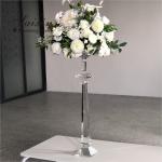 Chic event decoration centerpieces tall clear crystal flower stand vase for