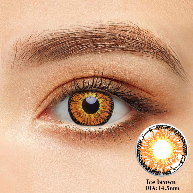 Customized Logo Ice Dew Natural Black Contact Lenses Prescription 14.5mm