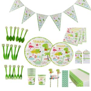 Wholesale Disposable Party Supplies Paper Plates And Cups With Banner For Party Decoration from china suppliers