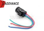 Round 3 Way Vehicle Wiring Harness Alternator Connector For Toyota Black Color