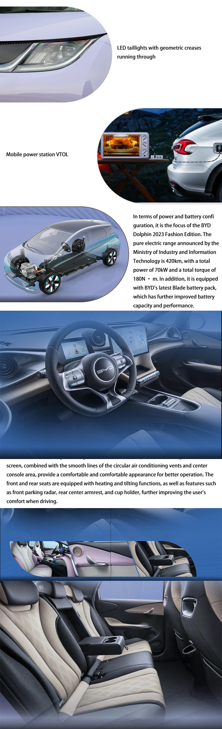 Powered EV Electric Car Vehicles Eco Friendly With Lithium Iron Battery