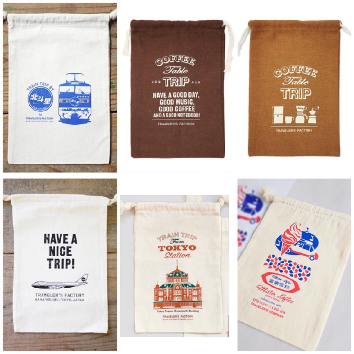 Traveler's Factory coffee Bag Dark brown Cotton Bag