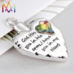 Cadmium Free 304 Stainless Steel Heart Cremation Necklace For Ashes