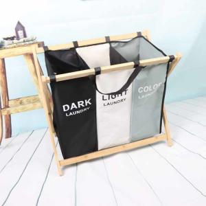 Wholesale Reusable Folding Collapsible Laundry Hamper For Clothes Socks Sturdy Bamboo Wood from china suppliers