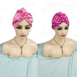 Wholesale Customized Muslim Styling Satin Turban Bonnet For Sleeping from china suppliers