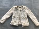 Ladies' Short Faux Fur Coat Blonde Color Collarless Comfortble Feeling TW68773