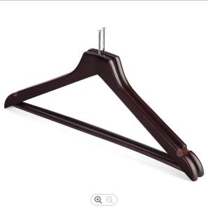 Wholesale 1.3cm Brown Anti Theft Coat Hangers , Sling Gap Wooden Hotel Hangers from china suppliers
