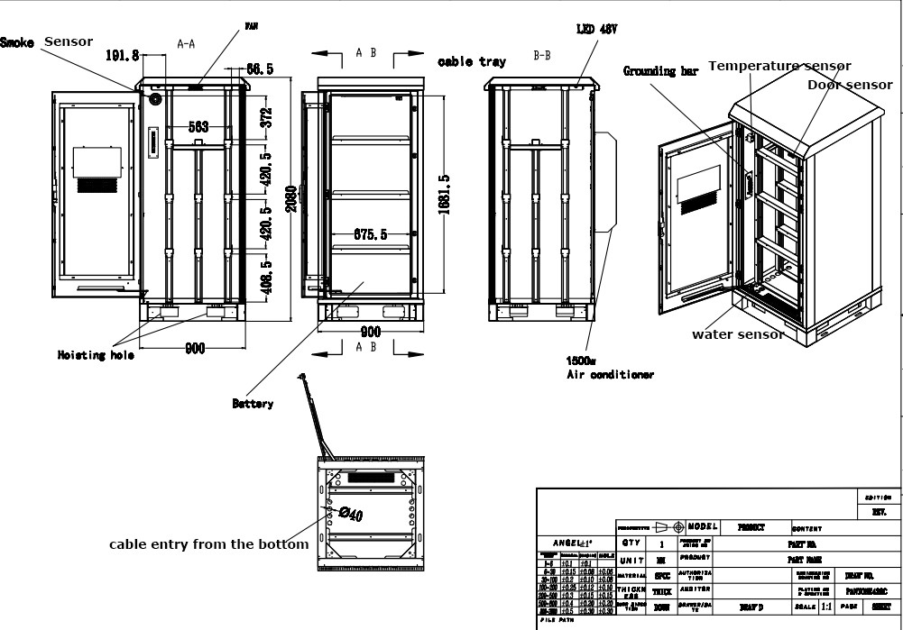 UPS Battery Charging Outdoor Power Cabinet