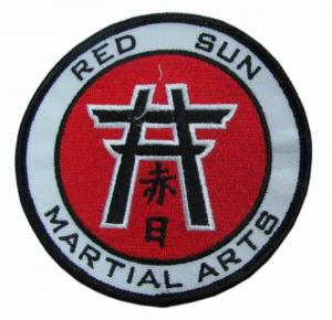 Wholesale Pantone Iron On Embroidery Patches PMS Twill RED SUN MARTIAL ARTS from china suppliers