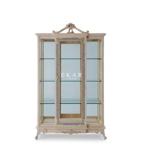 Wholesale Ash Wooden Frame European Style High End Showcase Display Glass Cabinet from china suppliers