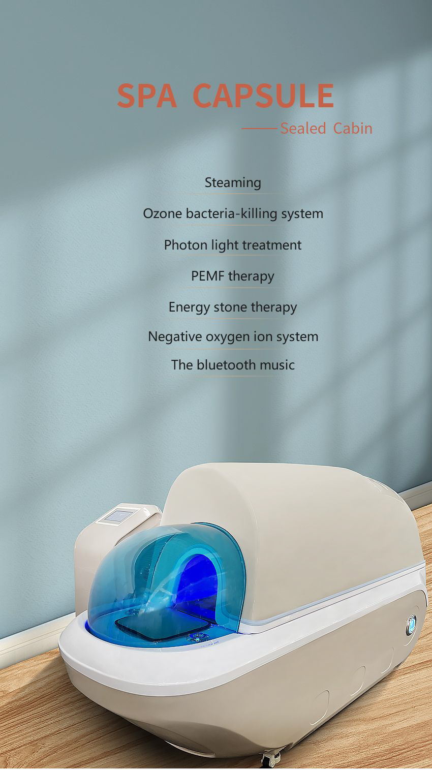 Touchscreen Pemf Therapy Sauna Hydro Massage Capsule With Infrared Mat