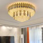 Post-Modern Luxury Crystal Chandelier Feather Ceiling Lamp Living Room Dining