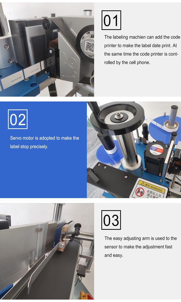 800w Automatic Labeling Sticker Machine With Date Printer For Round Bottle