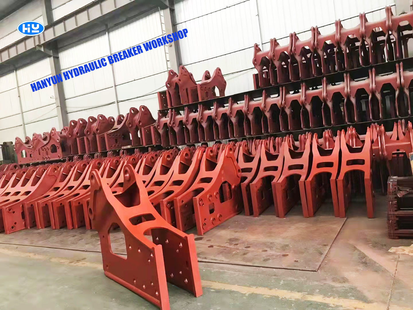 Flat 36 Tons Hydraulic Demolition Breaker Hammer 300-450 Bpm Excavator Rock Breaker
