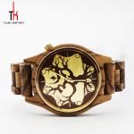 Luxury brand natural zebral wood watch custom logo Japan movt quartz watch wood