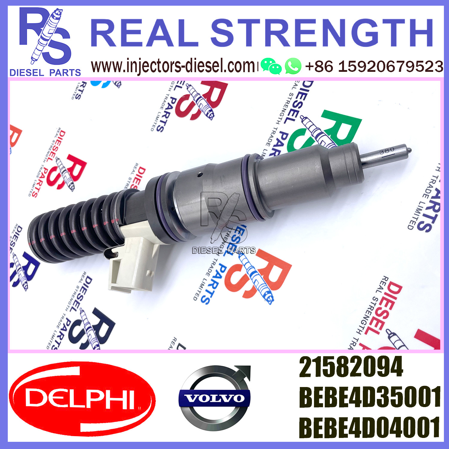 DELPHI 4pin injector 21582094 Diesel pump Injector V-O-L-V BEBE4D35001 BEBE4D04001 E3.18 for RENAULT MD11 EURO 3 LOW POWER