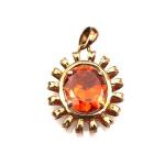 Women Jewelry 925 Silver 10mmx12mm Oval Amethyst Cubic Zircon Pendant (PSJ0188)
