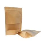 Food Grade Stand Up Kraft Paper Zipper Bag With Clear Window