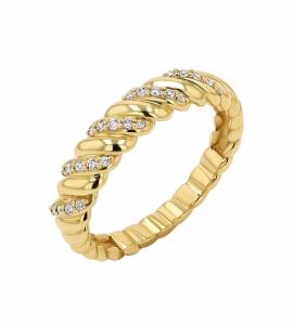 Wholesale Handmade Twist Classic 925 Sterling Silver Women's Ring Jewelry Plated With 18K Gold from china suppliers