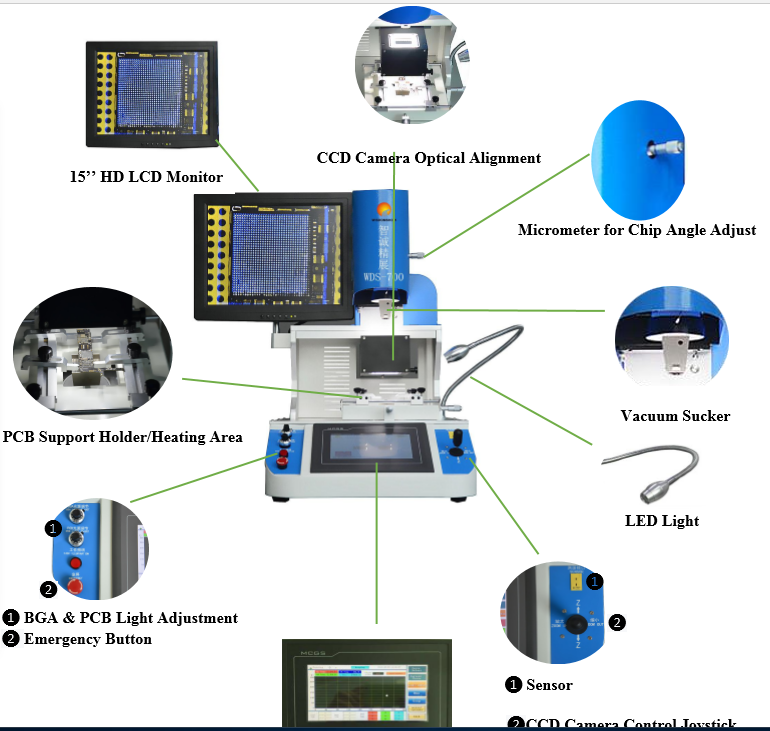 2600W Laptop BGA Machine Iphone IC Removal PLC Control Touch Screen
