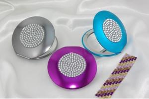 Wholesale High quality crytal pocket compact mirror/cosmetic mirror/makeup mirror from china suppliers