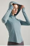 New Long-Sleeved Fitness Wear Women Hooded Sports Smock Morning Running Training