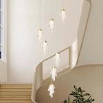 Modern Living Room Villa Rotating Acrylic Stair Light LED Art Flower Acrylic