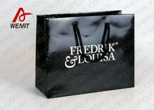 Wholesale Black Glossy Lamination Custom Printed Retail Bags , Modern Kraft Paper Shopping Bags from china suppliers