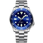 Luminous 21mm Mens Rubber Strap Watches 3BAR Silicone Stainless Steel Back